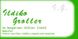 ildiko groller business card