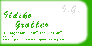 ildiko groller business card